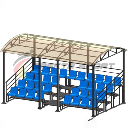 Купить Трибуна для зрителей 4 ряда на 34 места с навесом и перилами в Задонске 
